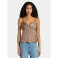 thumbnail image 1 of No Boundaries Woven Cami Top with Lace Trim and Bow, Women's, 1 of 5