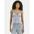 thumbnail image 1 of No Boundaries Woven Lace Plaid Cami, Women’s, 1 of 4