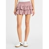 No Boundaries Woven Cotton Plaid Mini Skort, Women