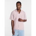 thumbnail image 1 of No Boundaries Textured Grid Boxy Fit Resort Shirt, Men's XS-5XL, 1 of 6