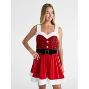 NO BOUNDARIES Santa Claus Skater Dress, Women’s