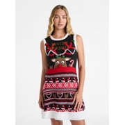 No Boundaries Santa's Favorite Hooded Sweater Dress, Women’s