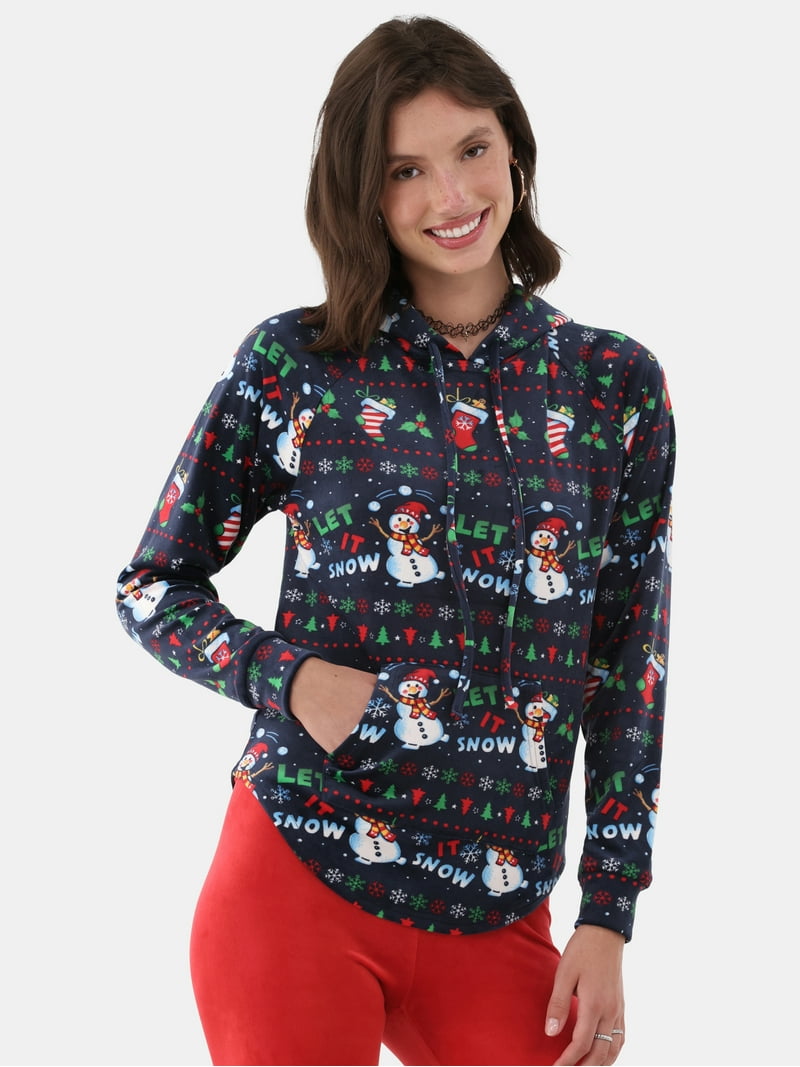 No Boundaries Plush Christmas Hoodie - Walmart.com