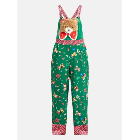 No Boundaries Christmas Teddy Bear Jumpsuit, Women’s