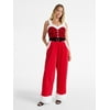 No Boundaries Santa Sequin Jumpsuit, Women’s