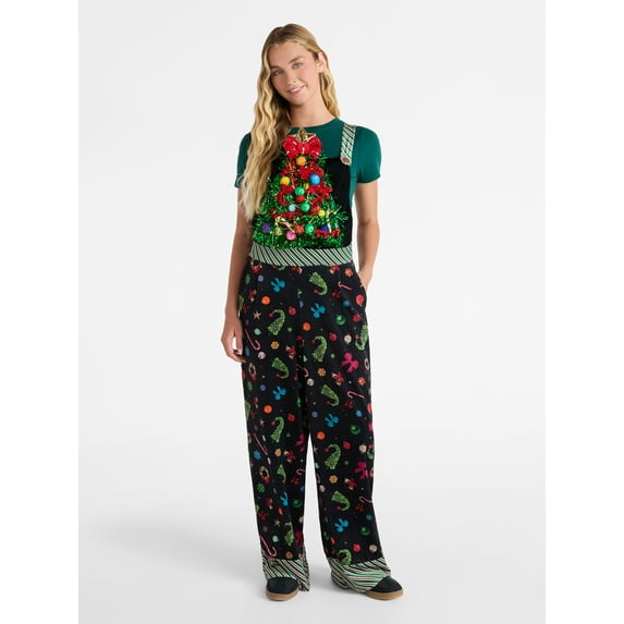 No Boundaries Christmas Tree Jumpsuit, Women’s