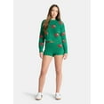 thumbnail image 1 of No Boundaries Christmas Plush Sweater and Shorts Set, 2-Piece, Women’s, 1 of 4