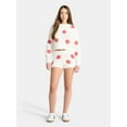 thumbnail image 1 of No Boundaries Christmas Plush Sweater and Shorts Set, 2-Piece, Women’s, 1 of 4
