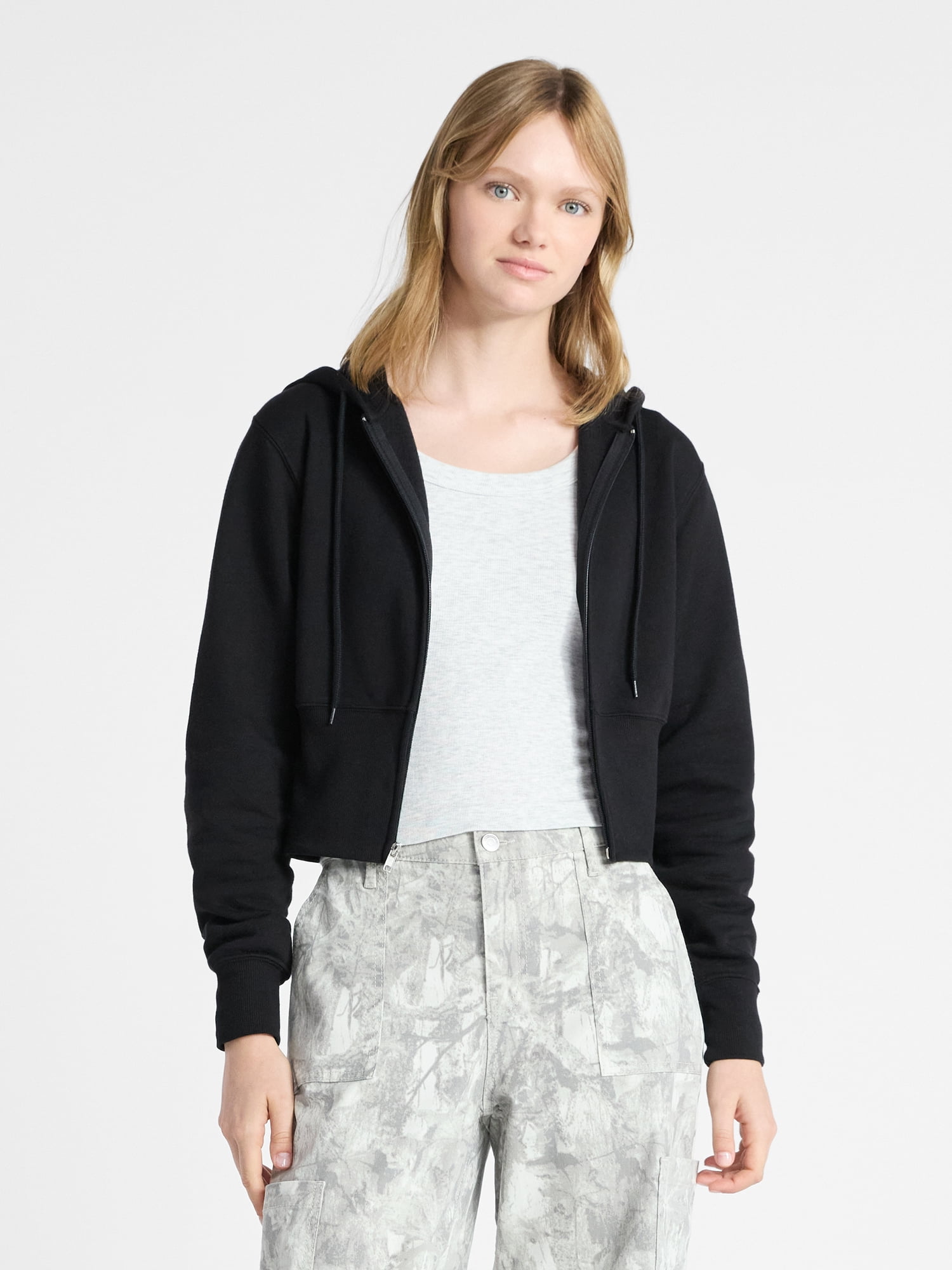 No Boundaries Fleece Zip Hoodie, Women's