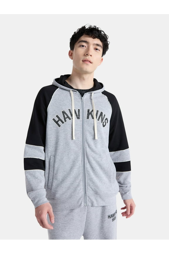 Netflix Stranger Things Hawkins Graphic Zip-Up Hoodie from No Boundaries, Men's & Big Men's