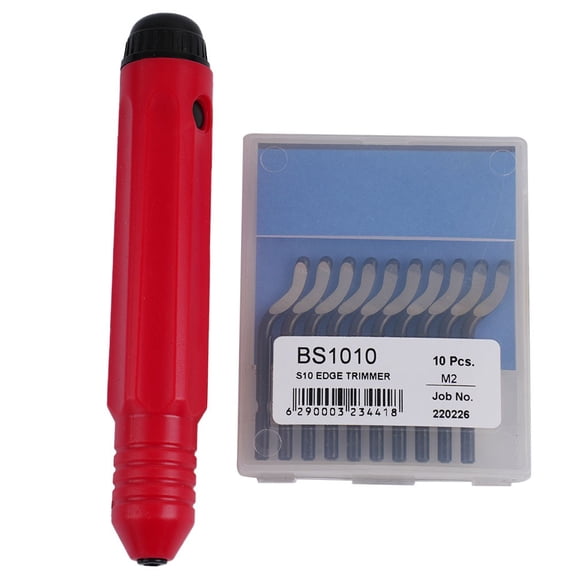 NB1100 Handle Burr Deburring Remover Cutting Tool with 10 Pcs Rotary Deburr Blade