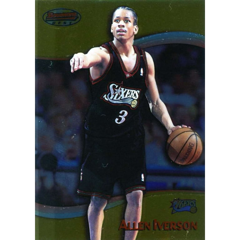 NBA 1998-99 Bowman's Best Allen Iverson Trading Card #10 NBA 1998-99 Bowman's Best Allen Iverson Trading Card #10