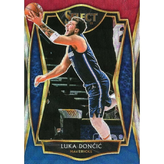 NBA 2020-21 Panini Select Luka Doncic Red White Blue Wave Prizm Trading Card #150