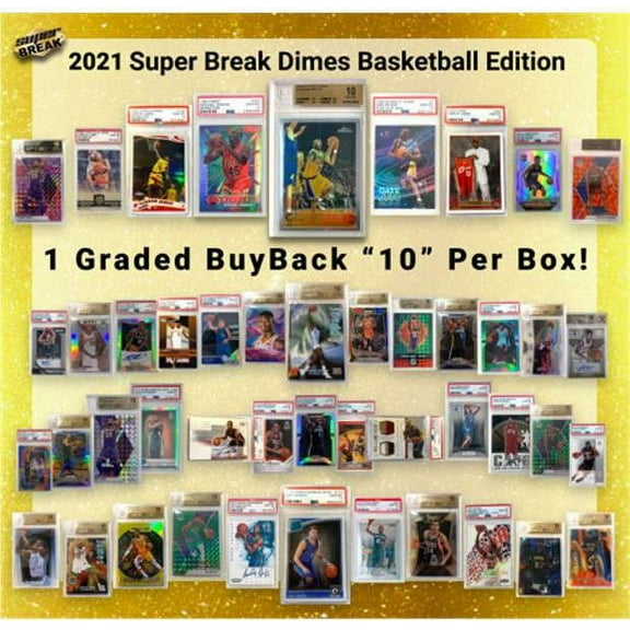 NBA 2020 DIMES Basketball Trading Card Box (1 GRADED BuyBack Card Per Box)