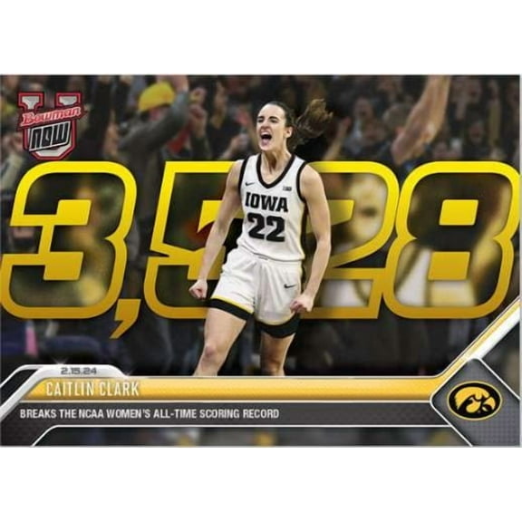 NBA 2023-24 Bowman NOW Basketball Caitlin Clark #49 (3,528 Points, Breaks the NCAA Women's All Time Scoring Record)