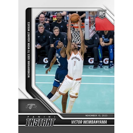 NBA 2023-24 Instant Basketball Victor Wembanyama #60 (Rookie, Goes to Work Against Wolves)