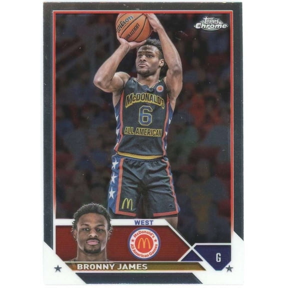 NBA 2023 Topps Chrome McDonald's All American Bronny James #20 (Rookie)