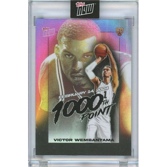 NBA 2023 Topps Now Basketball Victor Wembanyama VW-1 (Rookie Card, 1,000th Point!)