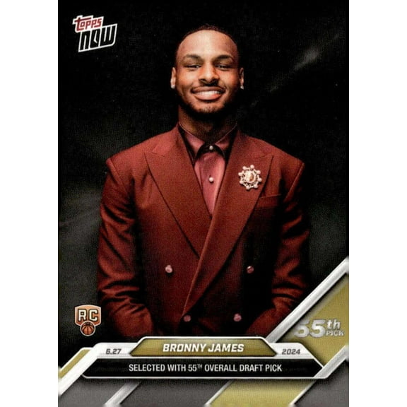 NBA 2024 NOW Basketball Bronny James D-9 (Rookie Card, 55th Overall Draft Pick)