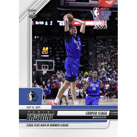 NBA 2025-26 Instant Draft Night Basketball Cooper Flagg #17 [Rookie Card, Flies High In Summer League]