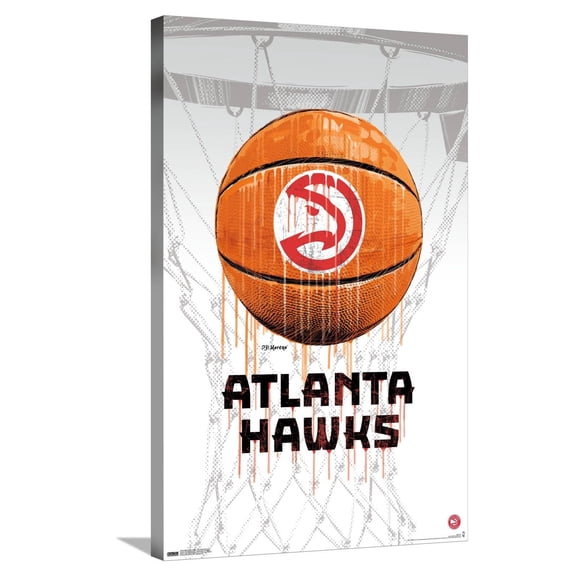 NBA Atlanta Hawks - Drip Basketball 21 Canvas Wall Poster, 22.375" x 34"