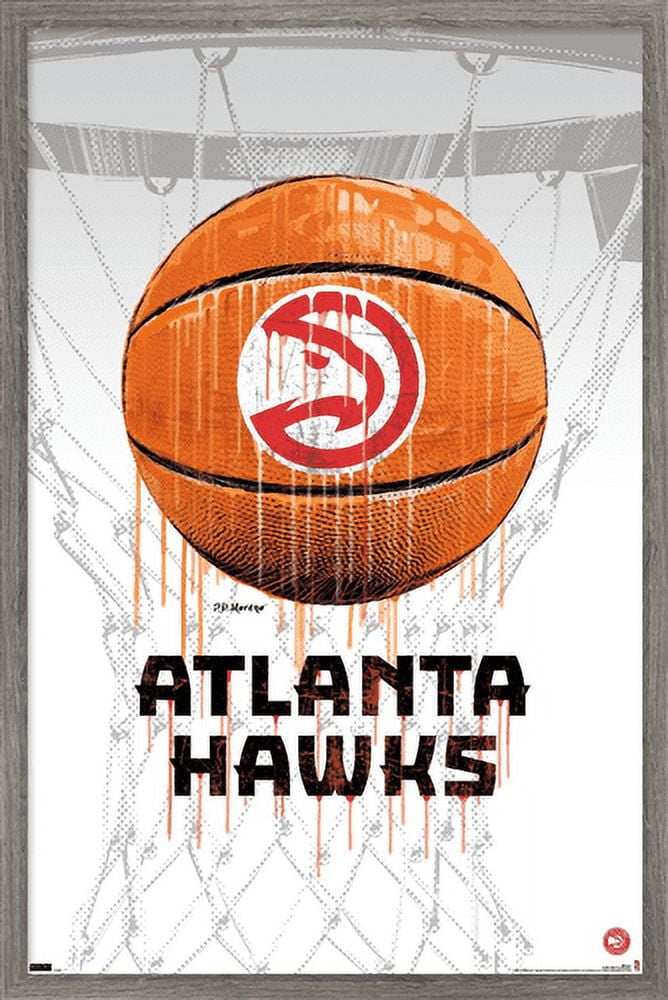 NBA Atlanta Hawks - Drip Basketball 21 Wall Poster, 14.725" x 22.375", Framed
