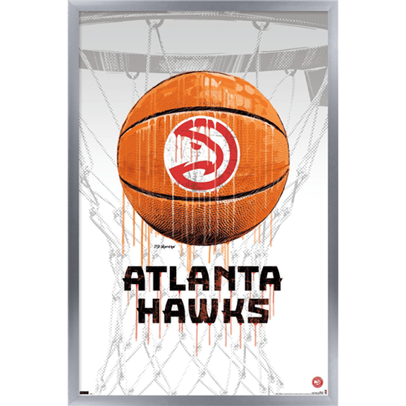 NBA Atlanta Hawks - Drip Basketball 21 Wall Poster, 22.375" x 34", Framed
