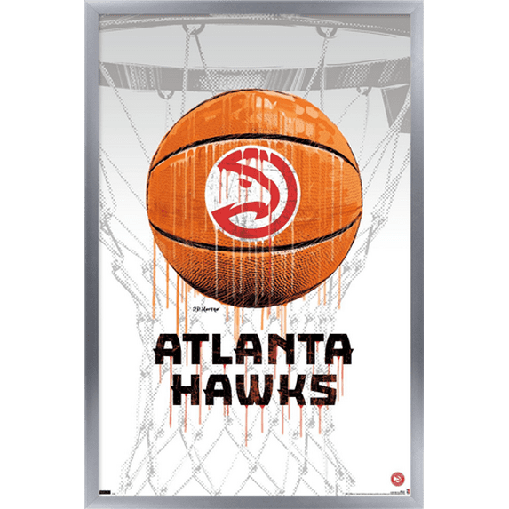 NBA Atlanta Hawks - Drip Basketball 21 Wall Poster, 22.375" x 34", Framed