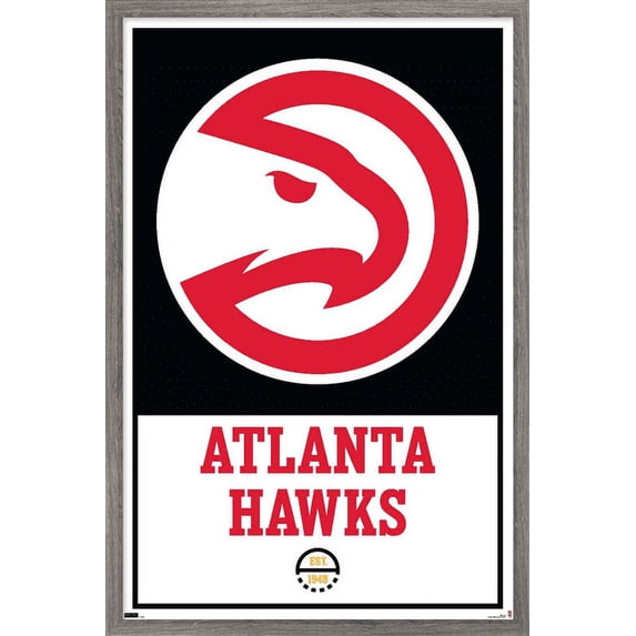 NBA Atlanta Hawks - Logo 21 Wall Poster, 14.725" x 22.375", Framed
