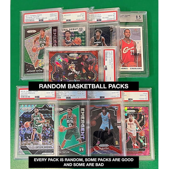 NBA Basketball Hot packs - 15 Cards - 6 Rookies - Look for Autographs - Graded Cards