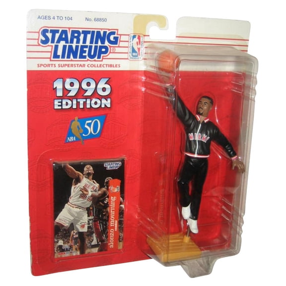 Starting Lineup 1996 - Kenner NBA - Alonzo Mourning #33 Action Figure - w/ Trading Card - Miami Heat - Out of Production - New - Limited Edition - Collectible