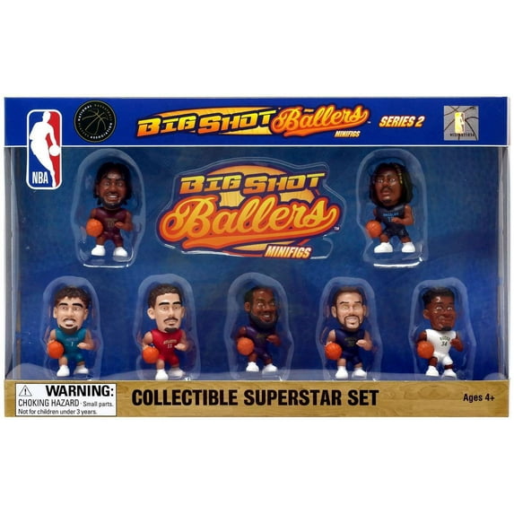 NBA Big Shot Ballers Minifigs Collector Set, 7 Count