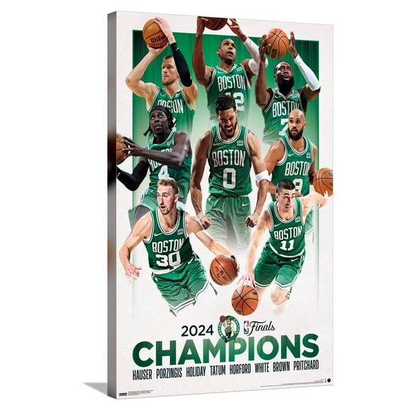 NBA Boston Celtics - 2024 NBA Finals Champions Canvas Wall Poster, 22.375" x 34"