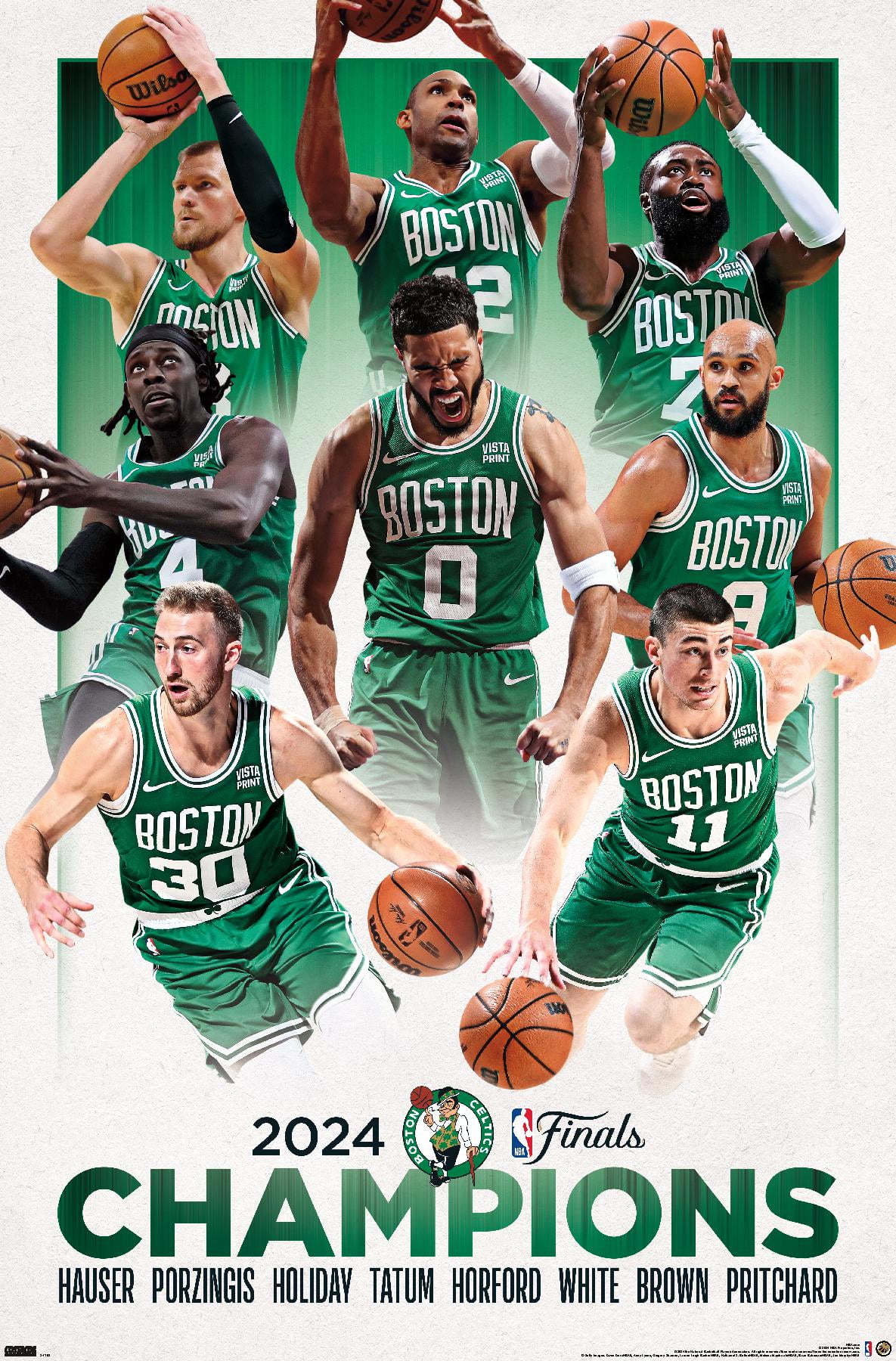 NBA Boston Celtics 2024 NBA Finals Champions Wall Poster, 13" x 19