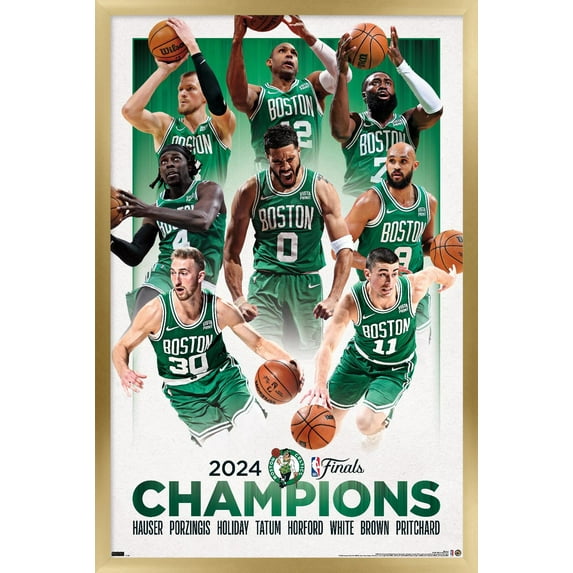 NBA Boston Celtics - 2024 NBA Finals Champions Wall Poster, 14.725" x 22.375" Framed