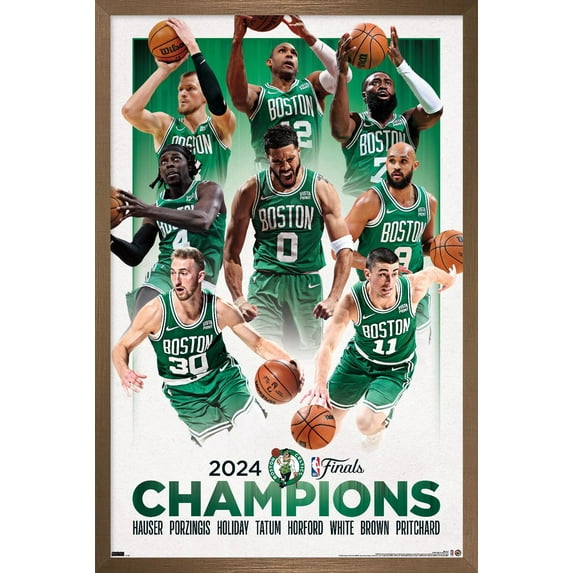 NBA Boston Celtics - 2024 NBA Finals Champions Wall Poster, 22.375" x 34" Framed