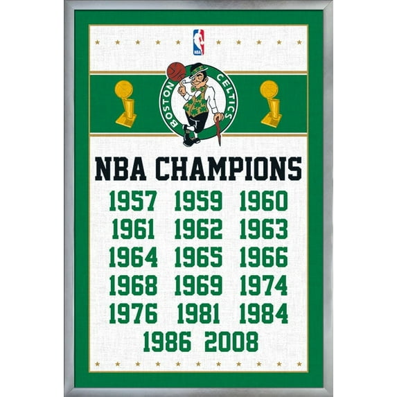 NBA Boston Celtics - Champions 13 Wall Poster, 22.375" x 34", Framed