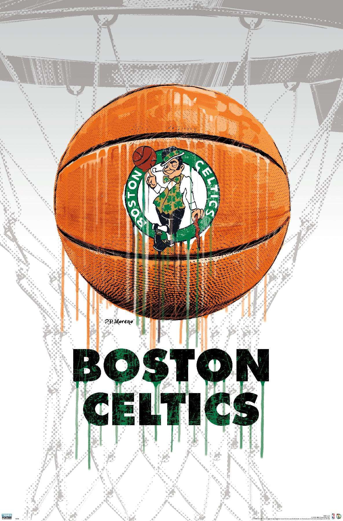 NBA Boston Celtics - Drip Ball 20 Wall Poster, 14.725
