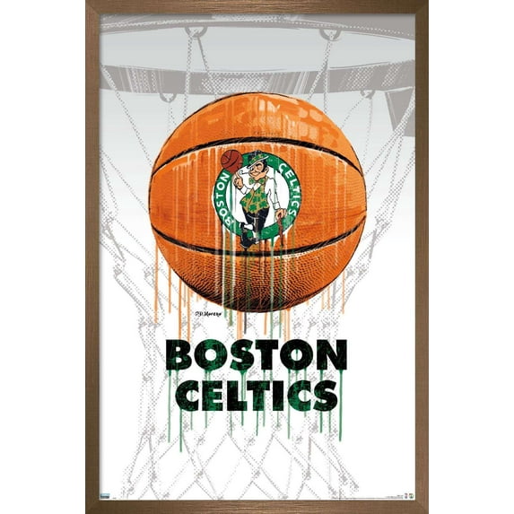 NBA Boston Celtics - Drip Ball 20 Wall Poster, 22.375" x 34", Framed
