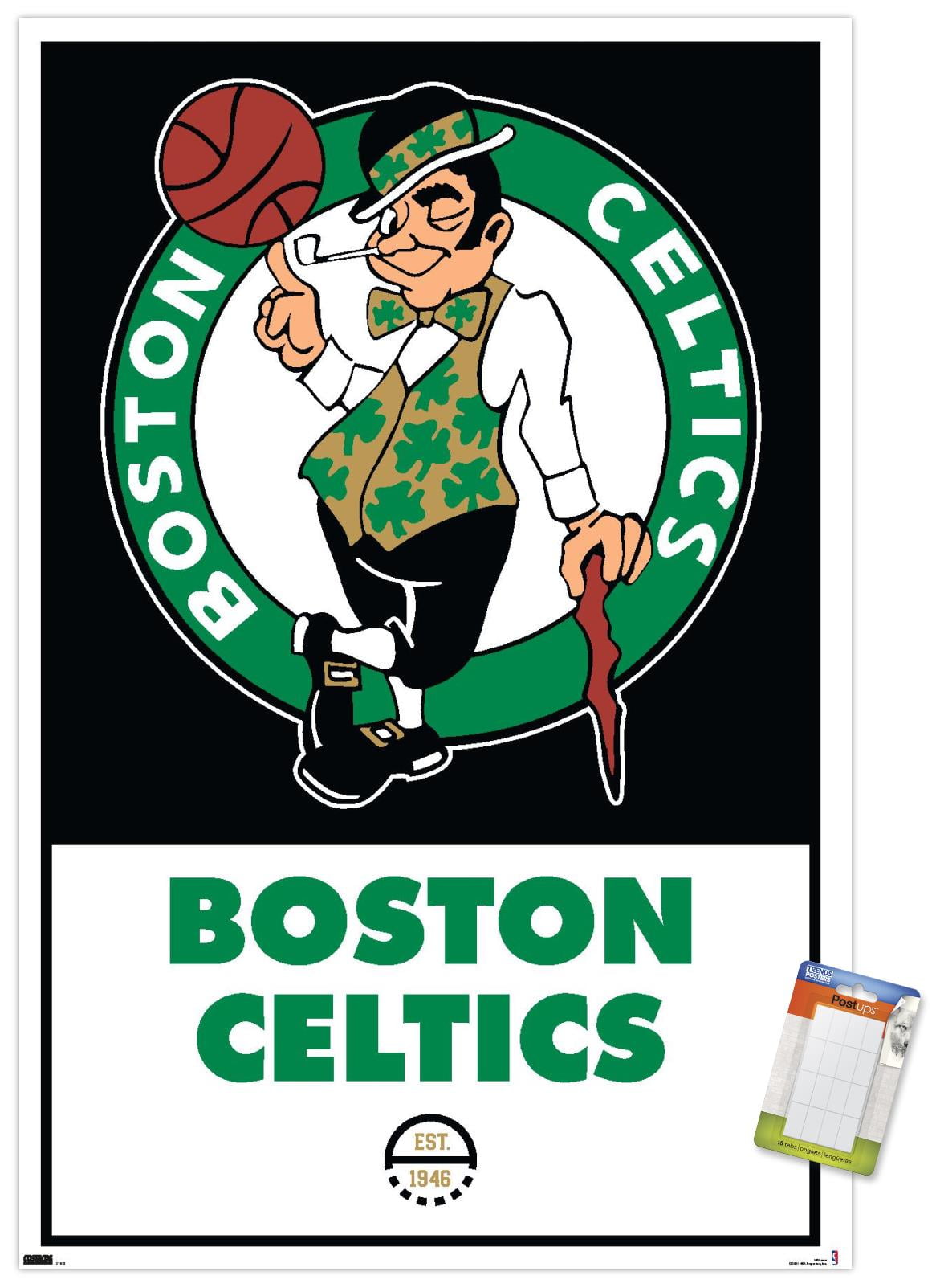 NBA Boston Celtics - Logo 21 Wall Poster, 22.375 x 34, Framed 