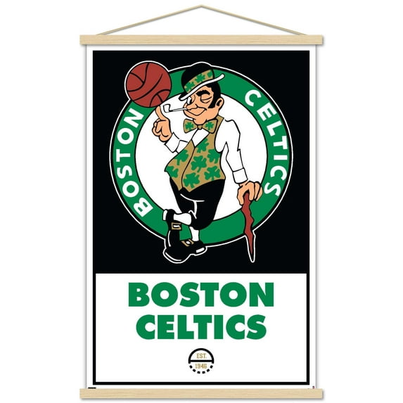 NBA Boston Celtics - Logo 21 Wall Poster with Wooden Magnetic Frame, 22.375" x 34"