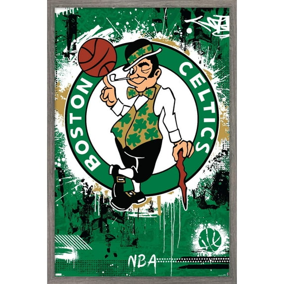 NBA Boston Celtics - Maximalist Logo 23 Wall Poster, 22.375" x 34" Framed