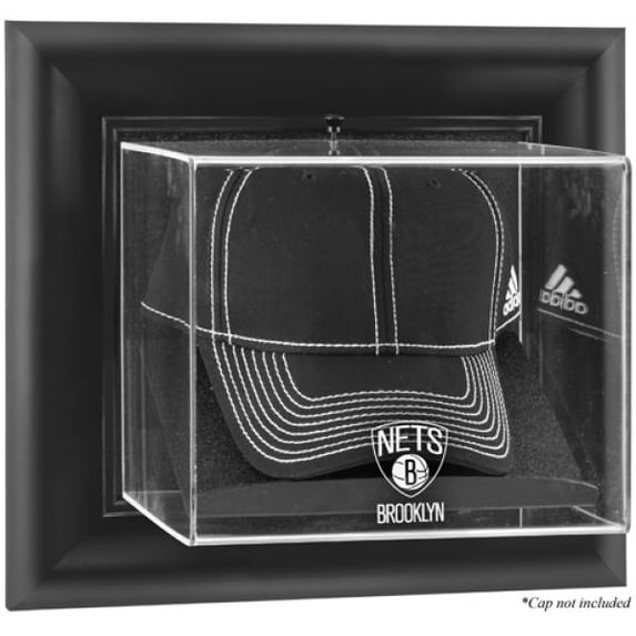 NBA Brooklyn Nets Black Framed Wall-Mounted Cap Display Case