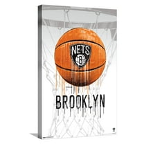 NBA Brooklyn Nets - Drip Basketball 21 Canvas Wall Poster, 14.725" x 22.375"