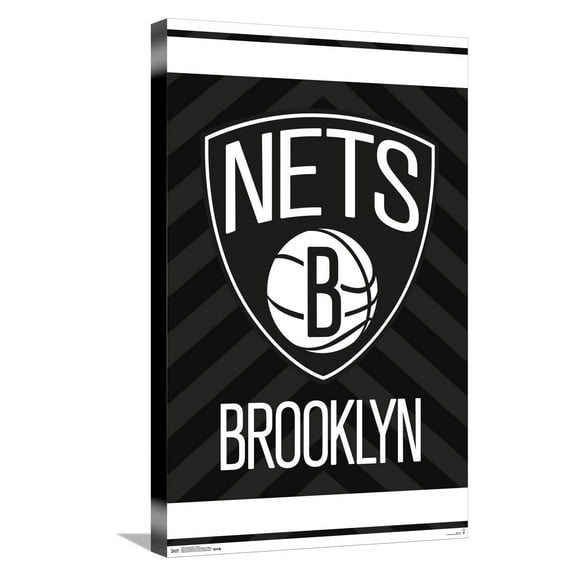 NBA Brooklyn Nets - Logo 15 Canvas Wall Poster, 14.725" x 22.375"