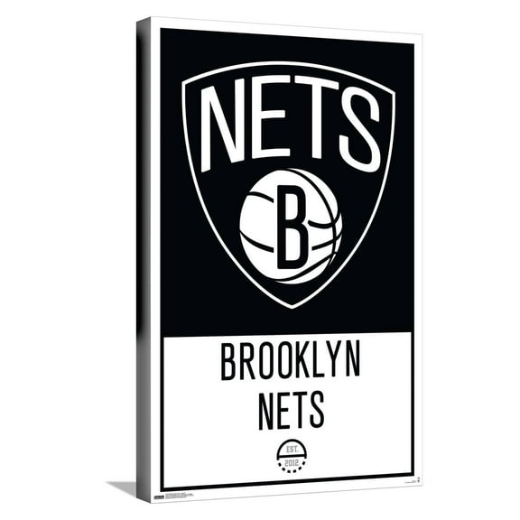 NBA Brooklyn Nets - Logo 21 Canvas Wall Poster, 14.725" x 22.375"