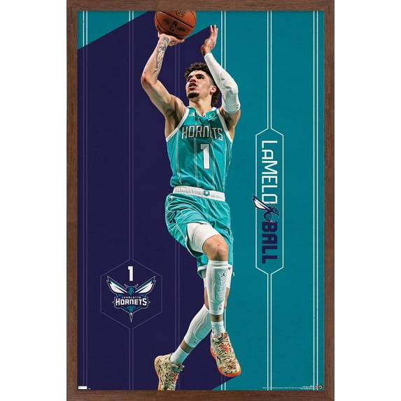 NBA Charlotte Hornets - LaMelo Ball 23 Wall Poster, 14.725" x 22.375" Framed