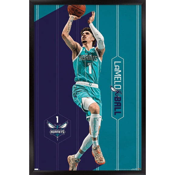 NBA Charlotte Hornets - LaMelo Ball 23 Wall Poster, 22.375" x 34" Framed