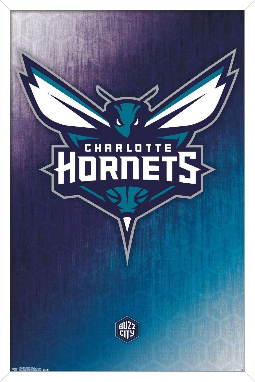 NBA Charlotte Hornets - Logo 14 Wall Poster, 14.725" x 22.375", Framed