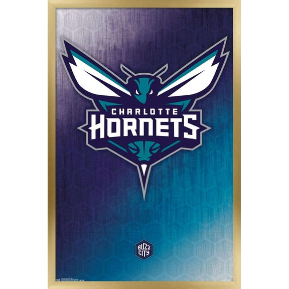 NBA Charlotte Hornets - Logo 14 Wall Poster, 14.725" x 22.375", Framed